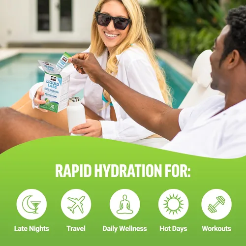 Miniatura 7 de Paquetes de polvo de electrolitos Force Factor Liquid Labs —Limón y lima— sobres de hidratación para hacer agua con electrolitos con 5 electrolitos
