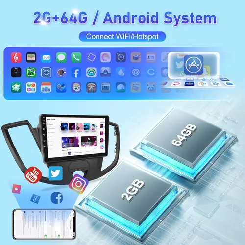 Miniatura 4 de [2+64] Radio de coche para Ford Transit 150 250 350 2015-2019, pantalla táctil Android estéreo de 9 pulgadas con Carplay y Android Auto, GPS, WiFi