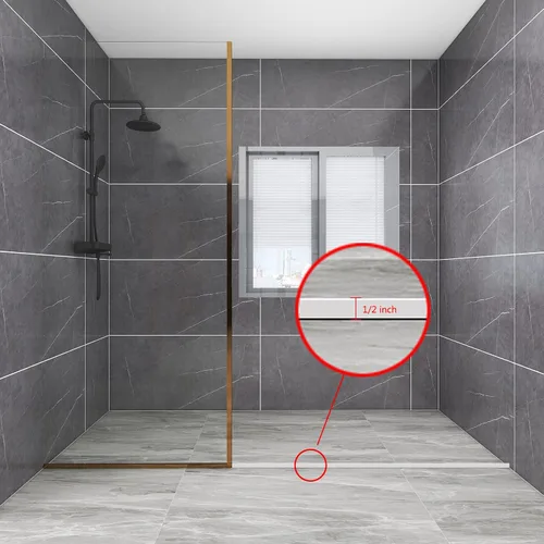 Miniatura 4 de Presa de agua de umbral de ducha de 118 pulgadas, mantiene el agua en la ducha o encimera seca, aplica para aplicar a encimera, ducha, baño, bañera
