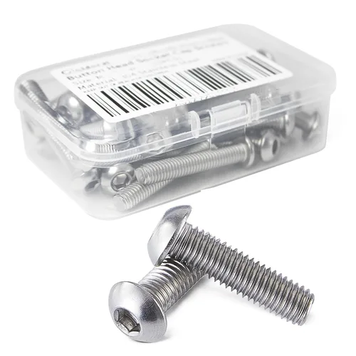 Miniatura 3 de Tornillos de cabeza de botón M6-0.039 x 1.969 in, acero inoxidable 304 18-8, accionamiento de enchufe Allen, Roscas de máquina completa, cantidad 10