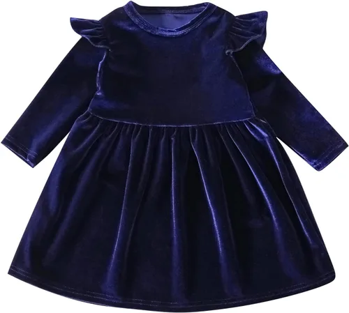 Miniatura 49 de IDOPIP Vestido tutú de terciopelo para niñas pequeñas, vestido de manga larga para princesa, Navidad, cumpleaños, fiesta, boda, vestidos de otoño e