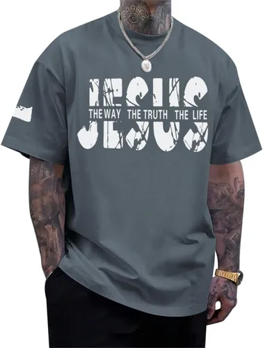 Miniatura 15 de Camisas de fe cristiana de Jesús para hombres, con versículo bíblico religioso, cruz religiosa, camiseta inspiradora, camisetas gráficas de gran