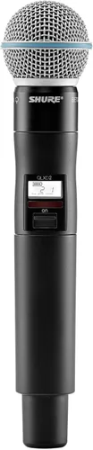 Shure Transmisor de mano QLXD2/B58 con cápsula de micrófono vocal BETA 58A - para uso con sistemas de micrófono inalámbrico digital QLX-D, receptor