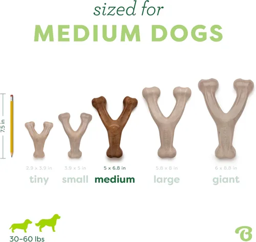 Miniatura 4 de Benebone Wishbone - Juguete masticable duradero para perros masticadores agresivos, tocino real, fabricado en Estados Unidos, mediano