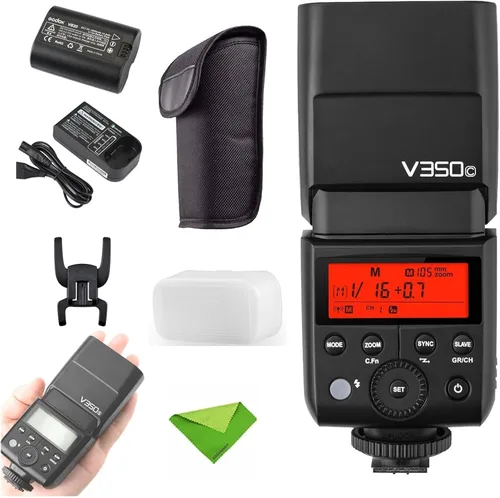 Godox Flash V350C para Canon 1/8000s HSS 2.4G GN36 500 Full Power Flashs 0.1s-1.7s Tiempo de reciclaje TTL Speedlight para Canon 6D 80D 77D 70D 60D