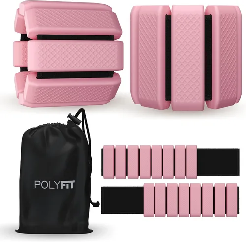 Miniatura 14 de Polyfit - Par de pesas para muñeca y tobillo - Pesas ajustables para tobillo para mujeres y hombres - Pulsera portátil para ejercicio, yoga, Gris