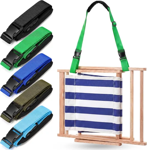 Miniatura 22 de Sanwuta Correa de transporte ajustable para silla de playa, correas para silla de camping, plegables, para playa, mochilero, bicicletas plegables