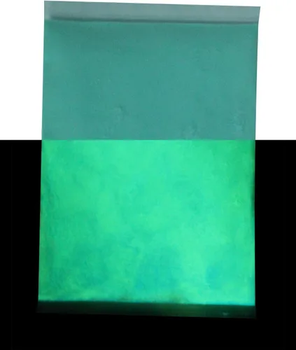 Pigmento fluorescente de aluminio de estroncio invisible neutro que brilla en la oscuridad, pigmento fluorescente en polvo, luz negra UV (aguamarina