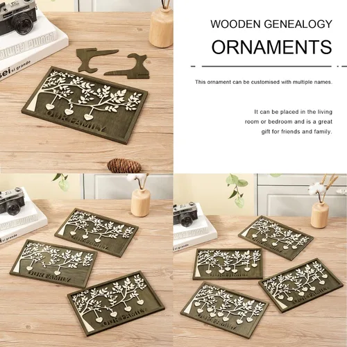Miniatura 4 de Jeweidea Placa personalizada con nombre de la familia con 2-8 nombres, adorno personalizado con grabado del árbol de la vida con soporte, regalo