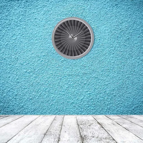 Miniatura 5 de Reloj de pared – 12 pulgadas silencioso sin tictac motor a chorro de turbina ventilador de motor impreso acrílico reloj de pared de avión arte