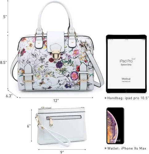 Miniatura 4 de Dasein - Bolso de mano para mujer, diseño de barril, cuero vegano, bolso de hombro, con asa superior, a la moda, bolso de trabajo