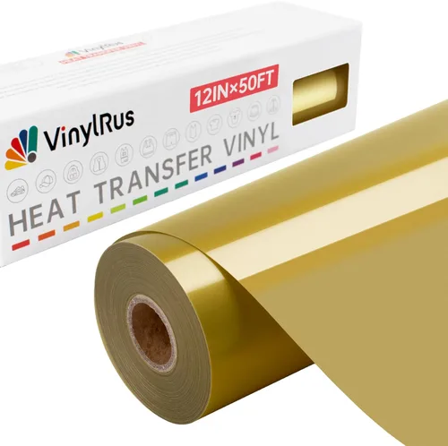 Miniatura 22 de VinylRus Vinilo de transferencia de calor, rollo de vinilo blanco para planchar de 12 pulgadas x 50 pies para camisas, vinilo HTV para Silhouette