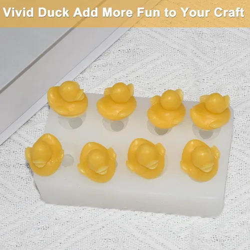 Miniatura 5 de Molde de silicona de pato 3D de 8 cavidades para hornear, resina epoxi, arcilla polimérica para manualidades