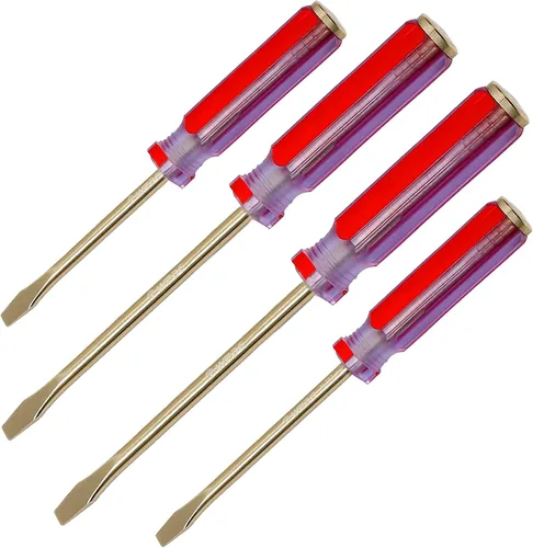 Miniatura 14 de WEDO Juego de destornilladores de 3 piezas, cabeza plana con tapa de golpe, juego de destornilladores ranurados sin chispas, bronce de aluminio