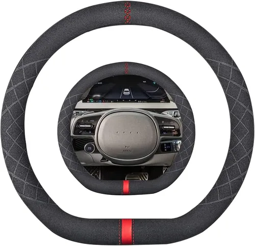 Miniatura 47 de Funda de volante de ante K LAKEY, compatible con Dodge Avenger Grand Caravan Challenger Charger, cubierta de volante deportiva antideslizante