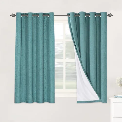 Miniatura 78 de H.VERSAILTEX Cortinas opacas de lino de 72 pulgadas de largo, 100% absolutamente opacas, con aislamiento térmico, con textura de lino, cortinas