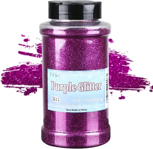 Miniatura 26 de TORC Purpurina fina roja de 1 libra y 16 onzas de purpurina en polvo para vasos, resina para manualidades, slime, cosméticos, pintura de uñas, Rojo