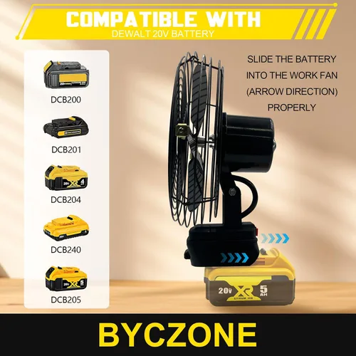 Miniatura 4 de F-an inalámbrico portátil para batería Dewalt de 20 V, ventilador inalámbrico alimentado por Ba-ttery, ventilador de motor sin escobillas de 20 W