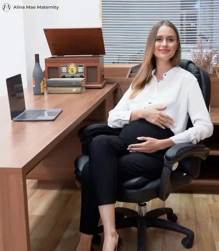Miniatura 4 de Pantalones de maternidad cómodos elásticos para mujer, pantalones capri casuales de embarazo para el trabajo