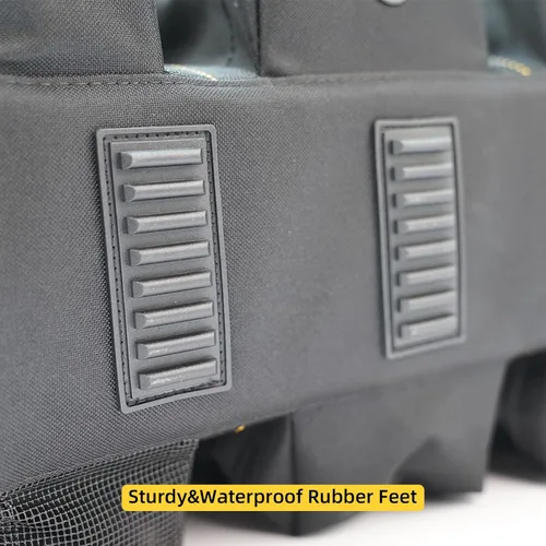 Miniatura 7 de MELOTOUGH Bolsa de suministro de 14 pulgadas Bolsa de herramientas con parte superior abierta Bolsa organizadora de herramientas con correa