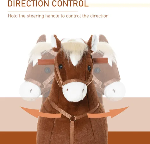 Miniatura 3 de Qaba Caballo caminante para niños con ruedas fáciles de rodar, cuerpo suave y abrazable y un tamaño grande para niños de 5 a 16 años