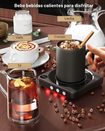 Miniatura 5 de Calentador de tazas – Calentador de taza de café de 36 W para escritorio con pantalla de temperatura, apagado automático de 2 a 12 horas, calentador