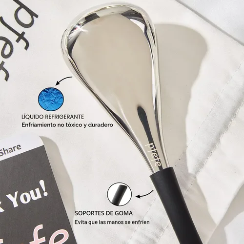 Miniatura 3 de pfefe Globos de Hielo Herramientas para el Cuidado de la Piel Facial para Mujeres Cara y Ojos, Palitos Criogénicos de Belleza Facial de Acero Negro