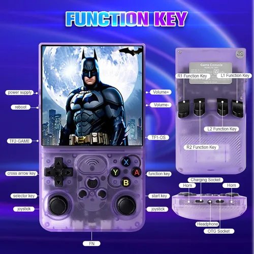 Miniatura 4 de S600 - Consola de juegos portátil retro, pantalla IPS de 4 pulgadas 720p, 128 GB con más de 18,000 juegos preinstalados, batería de 3500 mAh para un