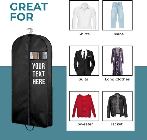 Miniatura 3 de Personalized Passion Bolsas de ropa para hombres y mujeres, tamaño perfecto de 60 pulgadas, funda de traje para viajes y almacenamiento, bolsa