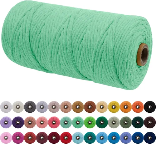 Miniatura 149 de JeogYong Cordón de macramé de un solo hilo 2mm x 164 yardas (492 pies) Cuerda de algodón suave, hilo de macramé 2 mm, suministros de macramé