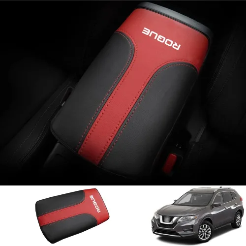 Miniatura 8 de Protector de funda para reposabrazos de automóvil, almohadilla de cuero para consola central para Nissan Rogue 2014-2020, protector de caja