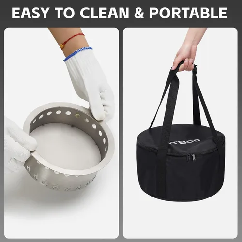 Miniatura 7 de Fogata de Mesa con Bandeja de Cenizas - Fogata Portátil de Mesa de Pellets de Bajo Humo Mini Fogata Personal para Interiores y Exteriores