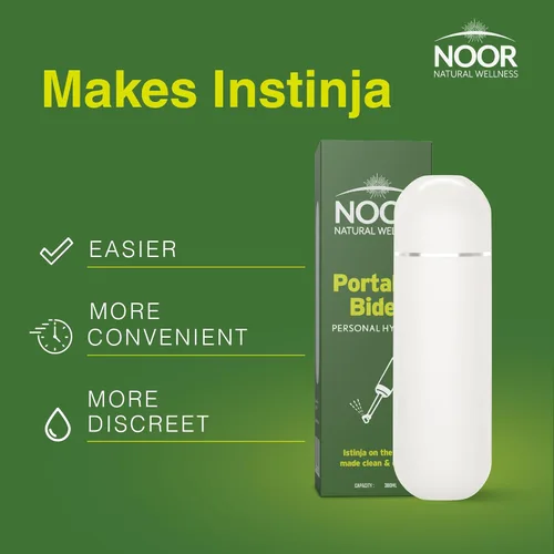 Miniatura 3 de Noor - Pulverizador de bidé portátil de 13 onzas, a prueba de fugas y duradero, botella Peri ecológica y discreta para higiene personal sobre