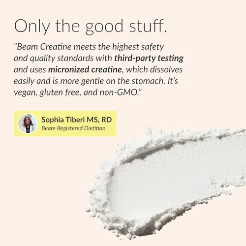 Miniatura 5 de Beam Creatina en polvo, probada por terceros, suplemento de monohidrato de creatina micronizada, creatina para mujeres y hombres, fuerza muscular