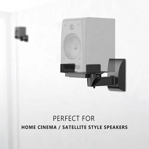Miniatura 8 de WALI Soportes de pared para altavoces, soporte de montaje de estantería con sujeción lateral doble para altavoces de sonido envolvente grandes