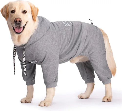 Miniatura 11 de Perro con capucha, abrigo de invierno para perros grandes y medianos, sin botones, de 9 patas, abrigo cálido con capucha, forro polar con capucha