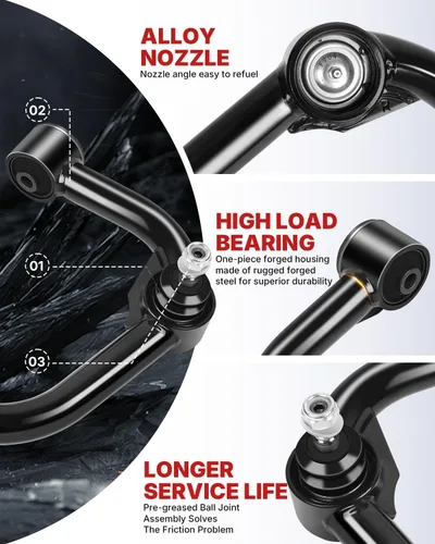 Miniatura 4 de Richeer Brazos de control superiores delanteros de 2-4 pulgadas para F150 2004-2020 con rótula, 2 piezas Adaptación kit de suspensión de elevación