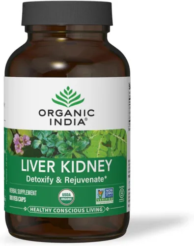 ORGANIC INDIA Suplemento Herbal para el Hígado y los Riñones - Desintoxica y Rejuvenece, Apoya la Función Saludable del Hígado y los Riñones,