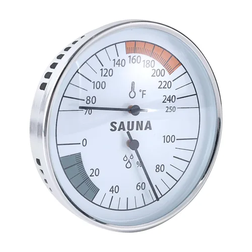 Termómetro de sauna 2 en 1, higrómetro Fahrenheit, medidor de temperatura de humedad interior, monitor para sala de vapor infrarrojo, baño, spa,