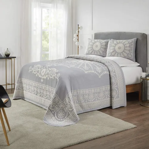 Miniatura 19 de Superior Juego de colcha de mezcla de algodón de 3 piezas, manta ligera, 2 fundas de almohada a juego, ropa de cama a medida, dormitorio Berry Red
