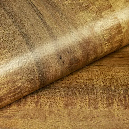 Miniatura 6 de Livelynine Papel de contacto de madera de roble oscuro para encimeras de escritorio, despegar y pegar, envoltura de vinilo de grano de madera