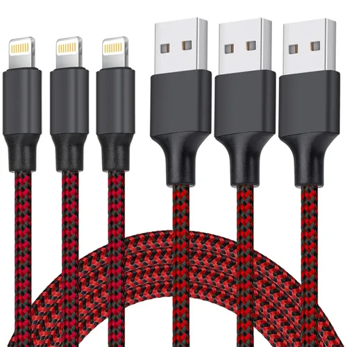 Miniatura 6 de TAKAGI Cable Lightning de nailon trenzado de 6 pies para iPhone con certificación MFi, cable de carga USB de alta velocidad compatible con iPhone