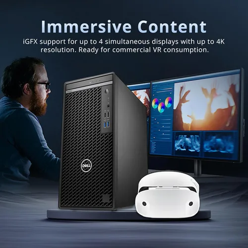 Miniatura 7 de Dell OptiPlex 3000 - Escritorio de negocios en torre de tamaño completo, procesador Intel i5-12500, memoria RAM DDR4 de 4 GB, SSD PCIe de 256 GB