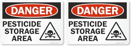 SmartSign Cartel "Danger - Pesticide Storage Area" | Plástico de 10 x 14 pulgadas (paquete de 2)