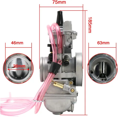 Miniatura 2 de Universal Racing PWK 36S - Carburador de ventilación cuádruple Air-Striker Carburador de cuerpo corto, 2 tiempos de cuerpo corto para motocicleta