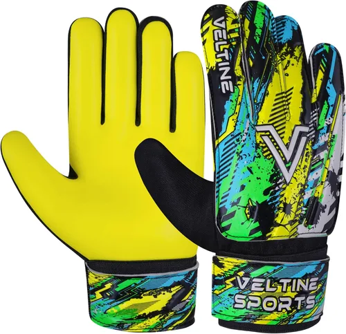 Miniatura 10 de Guantes de portero de fútbol para niños, jóvenes y adultos, guantes de portero de fútbol con protección doble en la muñeca y palmas de látex
