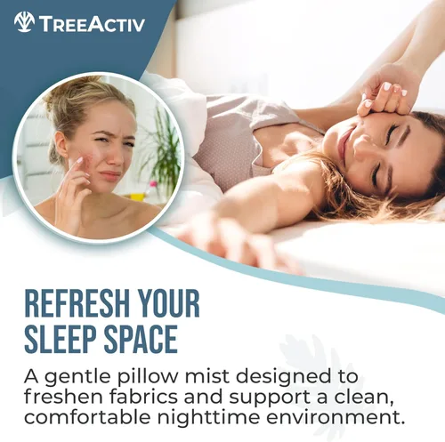 Miniatura 2 de TreeActiv - Espray de almohada antiacné, limpia sábanas, tela, ropa de cama, ropa, alfombras y muebles, aroma lavanda, árbol de té 4 fl oz (original)