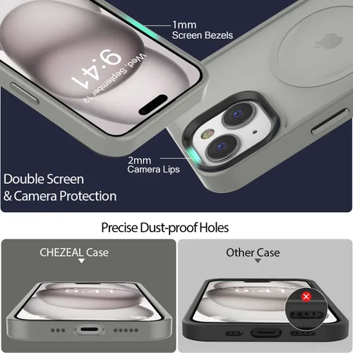 Miniatura 153 de Fuerte magnético para iPhone 11, compatible con Magsafe, [resistente a caídas de 13 pies] Funda trasera translúcida mate con sensación de piel