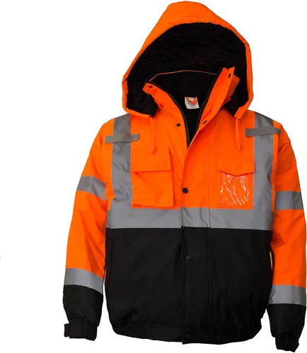 WJ9011/12 - Chaqueta de seguridad para hombre, ANSI Clase 3 de alta visibilidad, impermeable