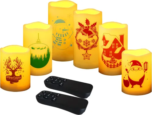 Miniatura 21 de CANDLE CHOICE Velas LED sin flama, impermeables, de pilas, para exteriores, con control remoto y temporizador, luz blanca parpadeante de resina